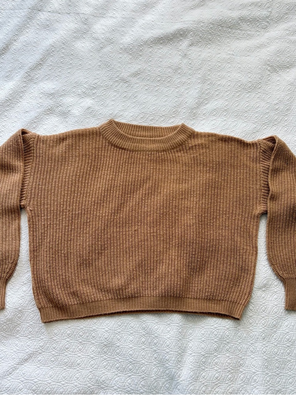 3/$25 Ardene Camel Ribbed Crewneck Sweater
